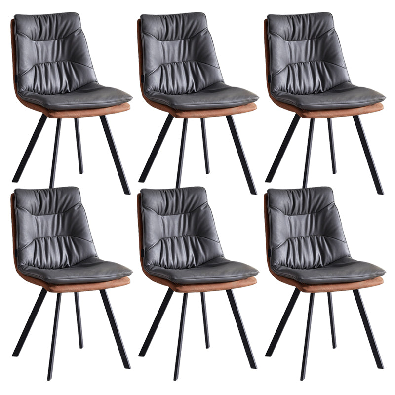 Industrial Indoor Faux Leather Upholstered Armless Parsons Dining Chair