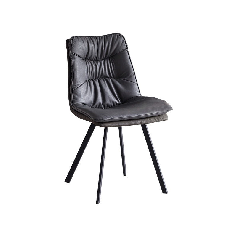 Industrial Indoor Faux Leather Upholstered Armless Parsons Dining Chair