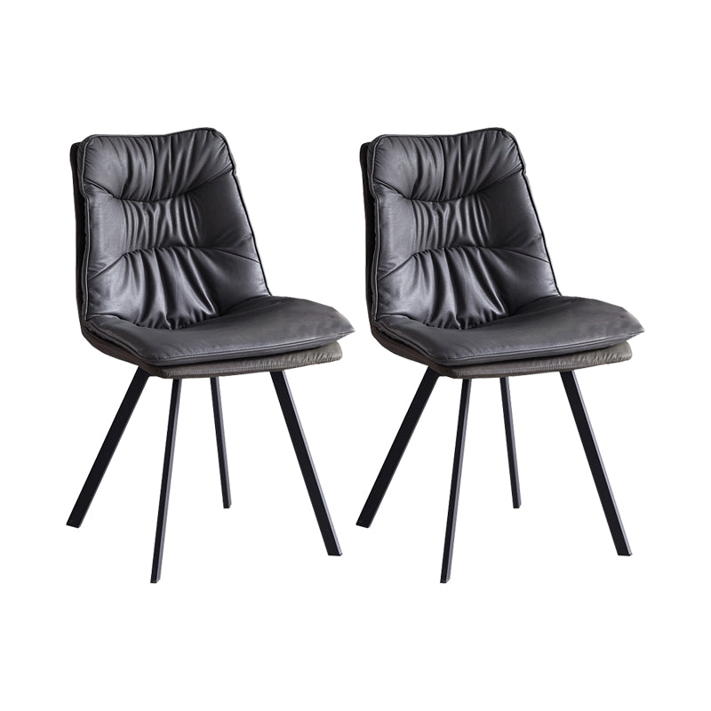 Industrial Indoor Faux Leather Upholstered Armless Parsons Dining Chair
