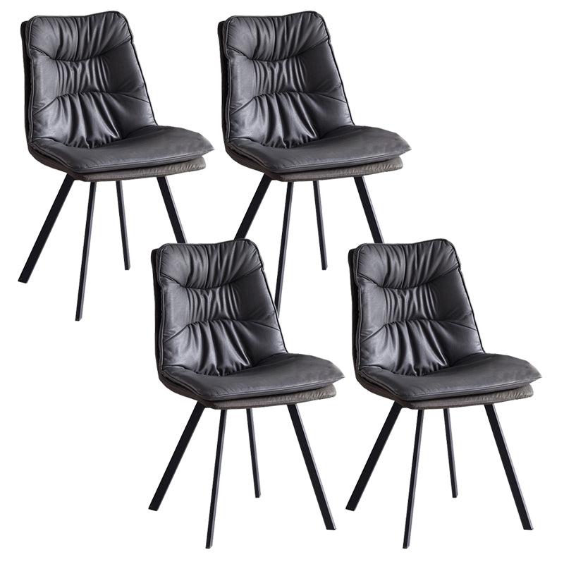 Industrial Indoor Faux Leather Upholstered Armless Parsons Dining Chair