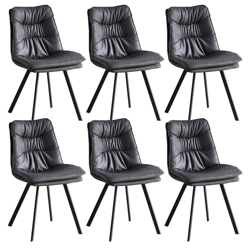 Industrial Indoor Faux Leather Upholstered Armless Parsons Dining Chair
