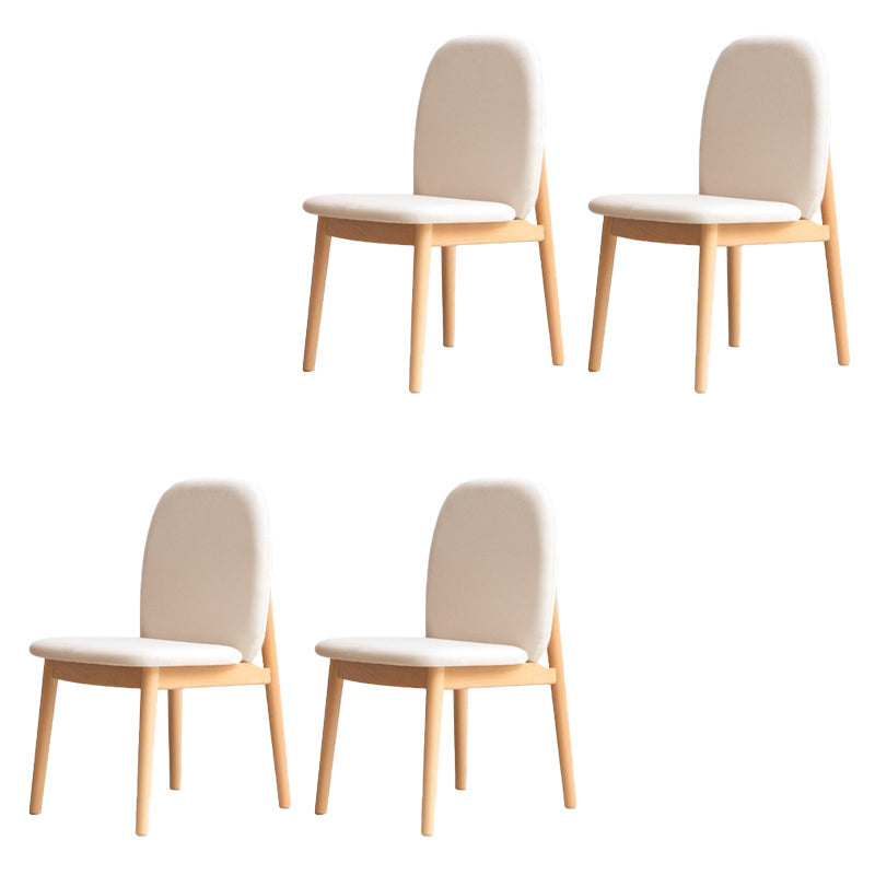Contemporary Solid Back Wood Armless Dining Chairs(Set of 1/2/4/6/8)
