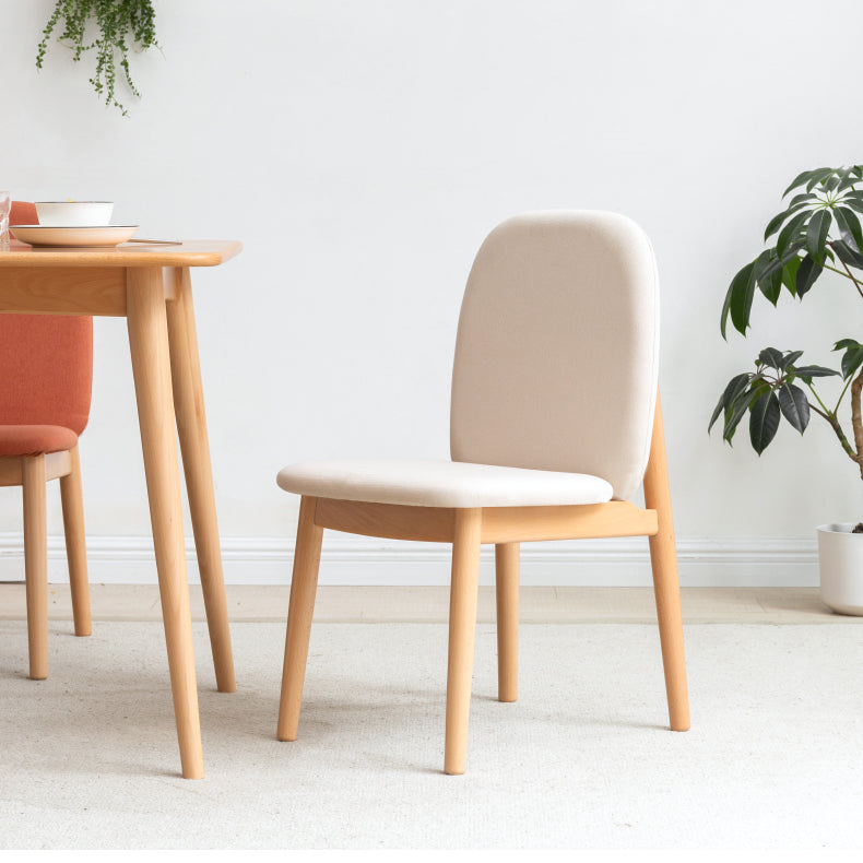 Contemporary Solid Back Wood Armless Dining Chairs(Set of 1/2/4/6/8)