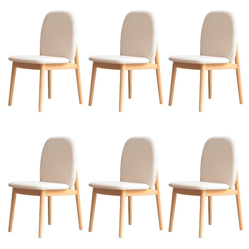 Contemporary Solid Back Wood Armless Dining Chairs(Set of 1/2/4/6/8)