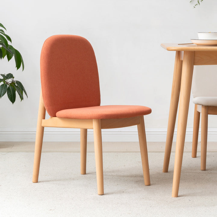 Contemporary Solid Back Wood Armless Dining Chairs(Set of 1/2/4/6/8)