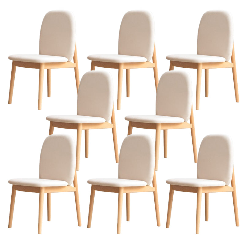Contemporary Solid Back Wood Armless Dining Chairs(Set of 1/2/4/6/8)