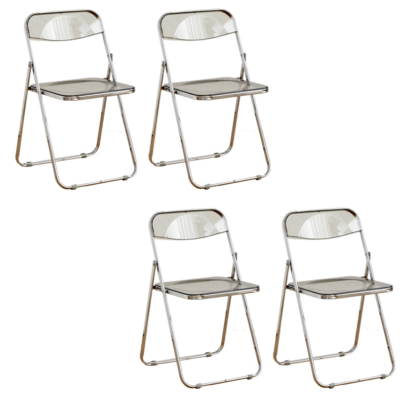 Contemporary Folding Open Back Metal Armless Dining Chairs(Set of 4/8)