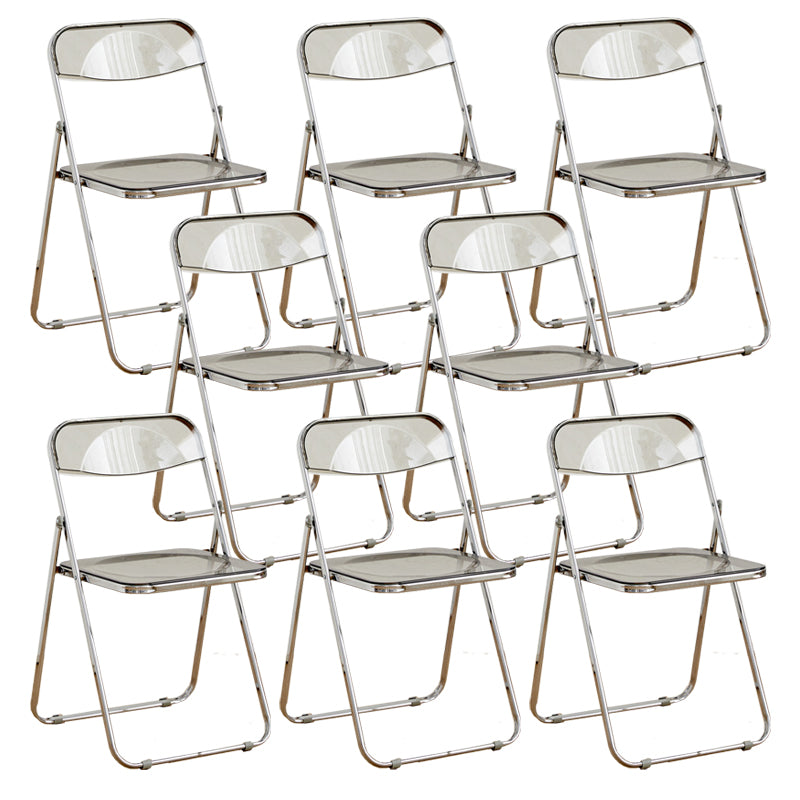 Contemporary Folding Open Back Metal Armless Dining Chairs(Set of 4/8)