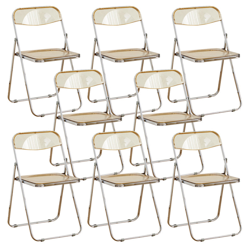 Contemporary Folding Open Back Metal Armless Dining Chairs(Set of 4/8)
