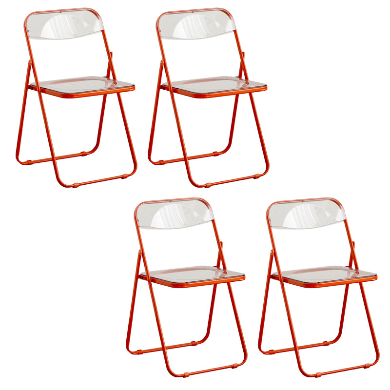 Contemporary Folding Open Back Metal Armless Dining Chairs(Set of 4/8)