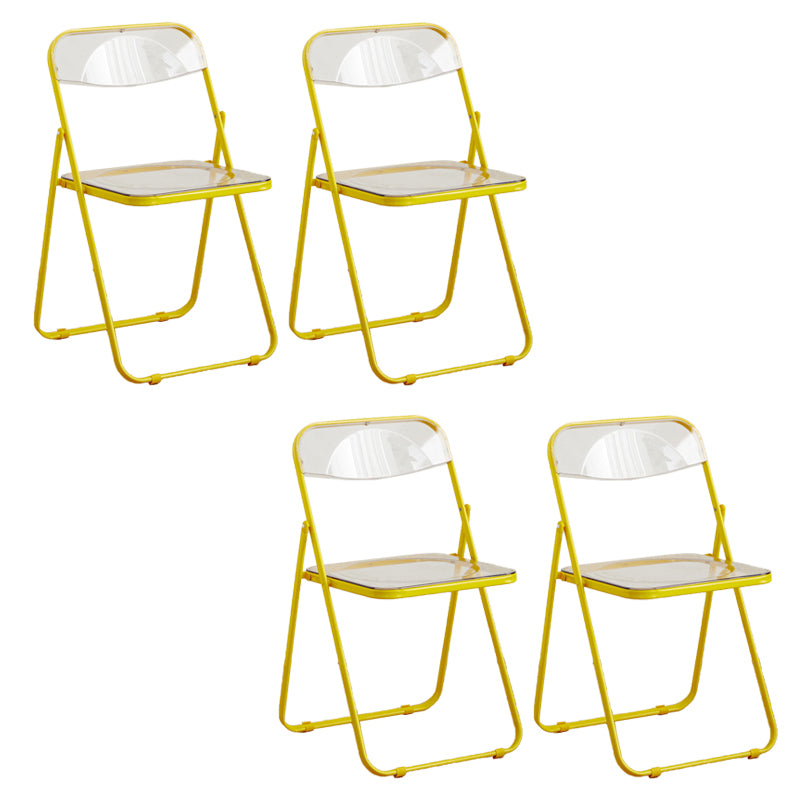 Contemporary Folding Open Back Metal Armless Dining Chairs(Set of 4/8)