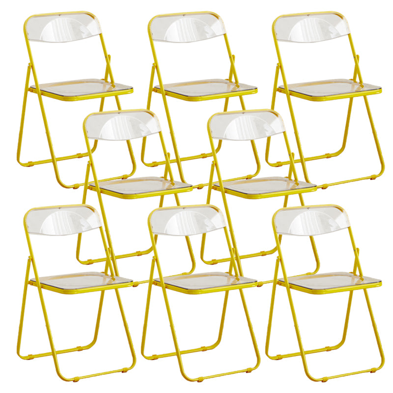 Contemporary Folding Open Back Metal Armless Dining Chairs(Set of 4/8)