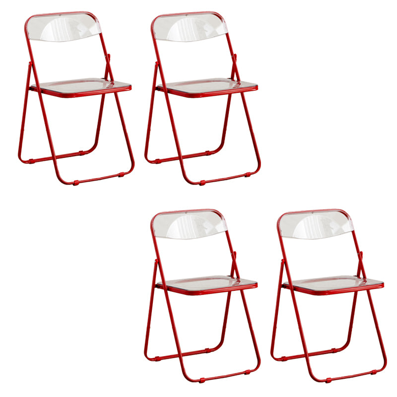 Contemporary Folding Open Back Metal Armless Dining Chairs(Set of 4/8)