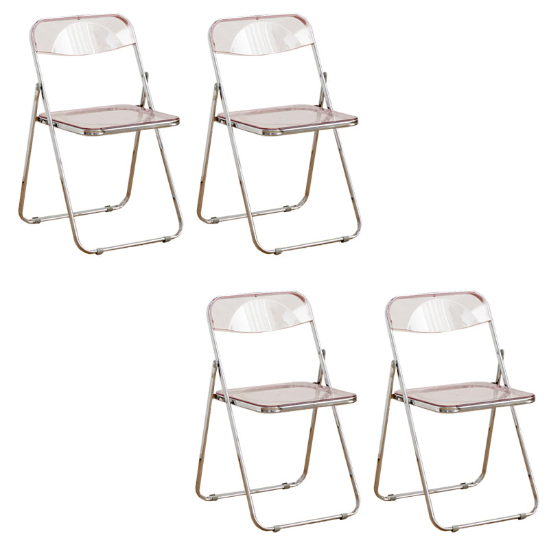 Contemporary Folding Open Back Metal Armless Dining Chairs(Set of 4/8)