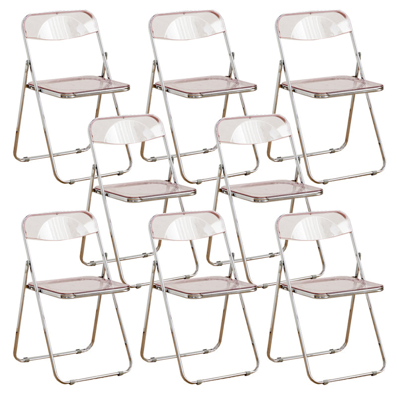 Contemporary Folding Open Back Metal Armless Dining Chairs(Set of 4/8)