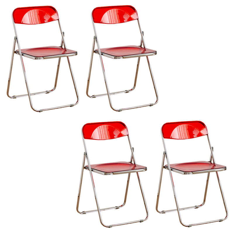 Contemporary Folding Open Back Metal Armless Dining Chairs(Set of 4/8)