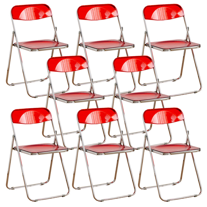 Contemporary Folding Open Back Metal Armless Dining Chairs(Set of 4/8)