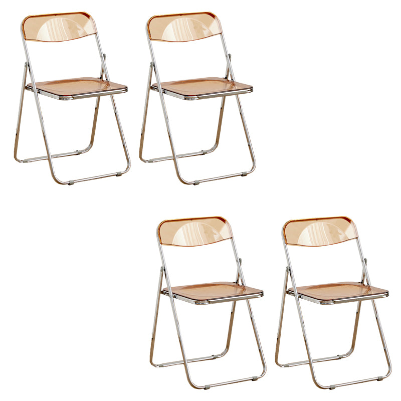 Contemporary Folding Open Back Metal Armless Dining Chairs(Set of 4/8)