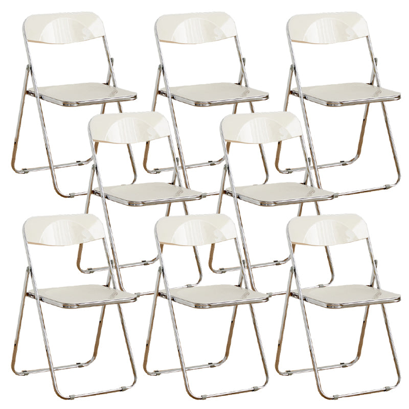 Contemporary Folding Open Back Metal Armless Dining Chairs(Set of 4/8)