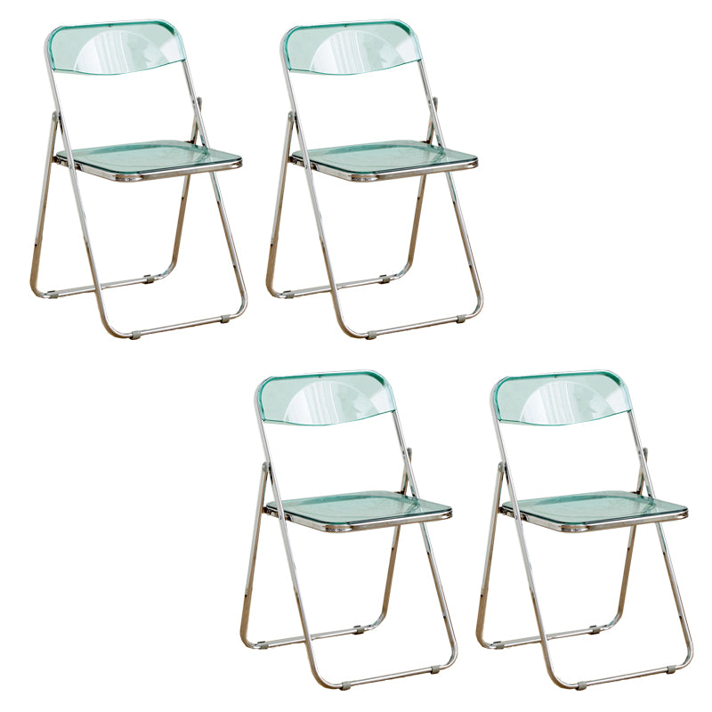 Contemporary Folding Open Back Metal Armless Dining Chairs(Set of 4/8)