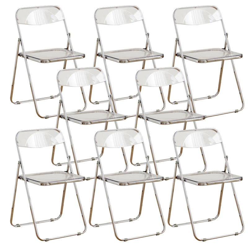 Contemporary Folding Open Back Metal Armless Dining Chairs(Set of 4/8)