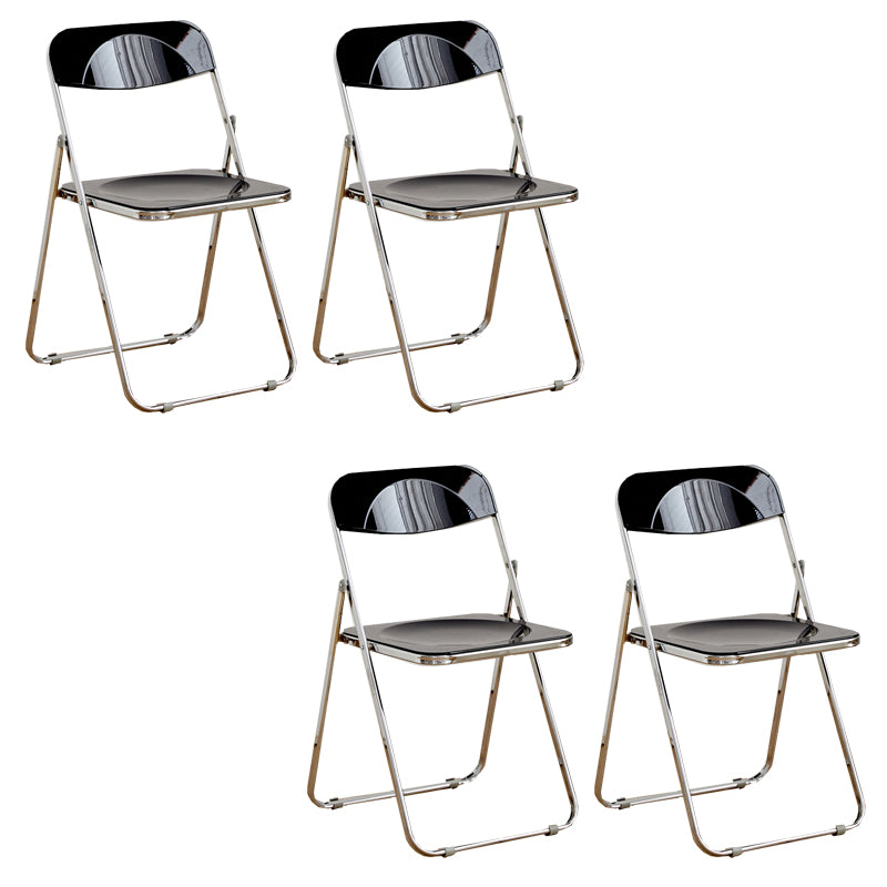 Contemporary Folding Open Back Metal Armless Dining Chairs(Set of 4/8)