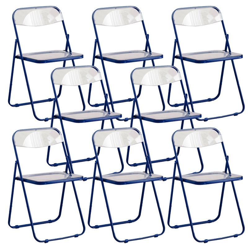 Contemporary Folding Open Back Metal Armless Dining Chairs(Set of 4/8)
