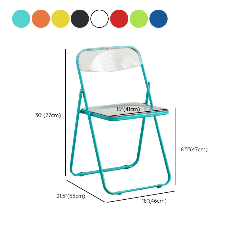 Contemporary Folding Open Back Metal Armless Dining Chairs(Set of 4/8)