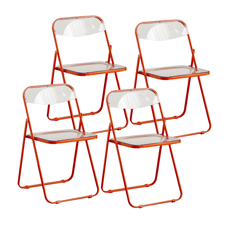 Modern Style Folding Open Back Metal Armless Dining Chairs(Set of 4/8)