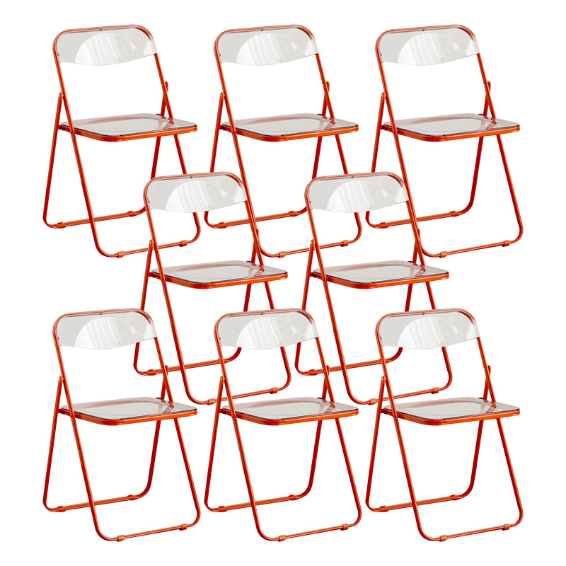 Modern Style Folding Open Back Metal Armless Dining Chairs(Set of 4/8)