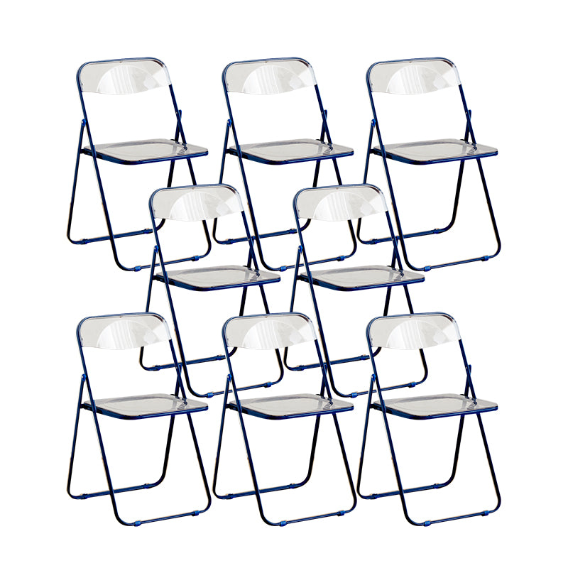 Modern Style Folding Open Back Metal Armless Dining Chairs(Set of 4/8)