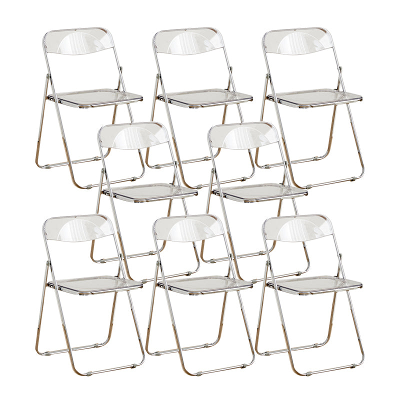 Modern Style Folding Open Back Metal Armless Dining Chairs(Set of 4/8)