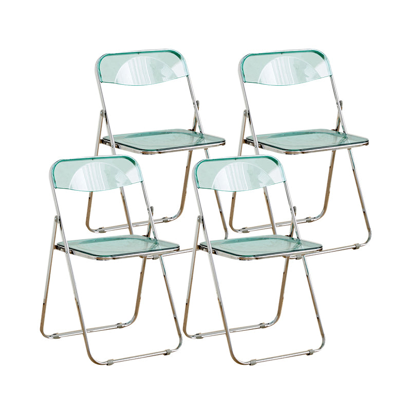 Modern Style Folding Open Back Metal Armless Dining Chairs(Set of 4/8)