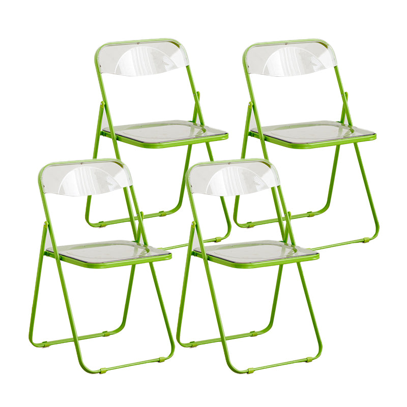 Modern Style Folding Open Back Metal Armless Dining Chairs(Set of 4/8)