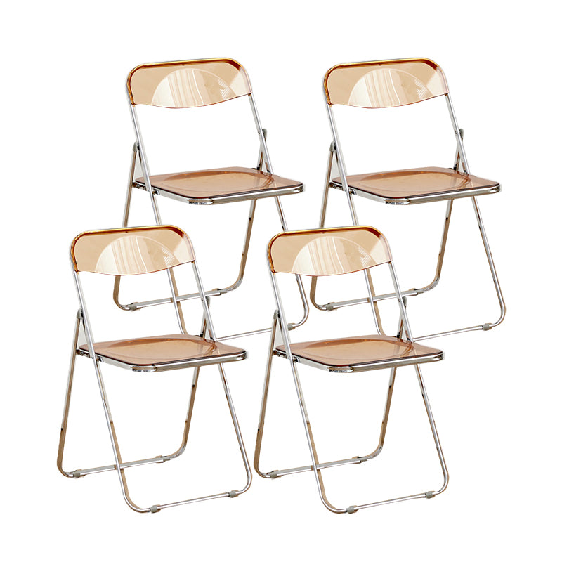 Modern Style Folding Open Back Metal Armless Dining Chairs(Set of 4/8)