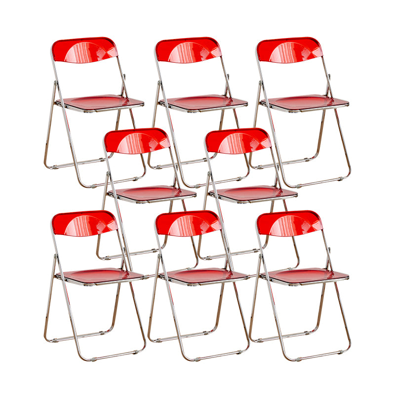 Modern Style Folding Open Back Metal Armless Dining Chairs(Set of 4/8)