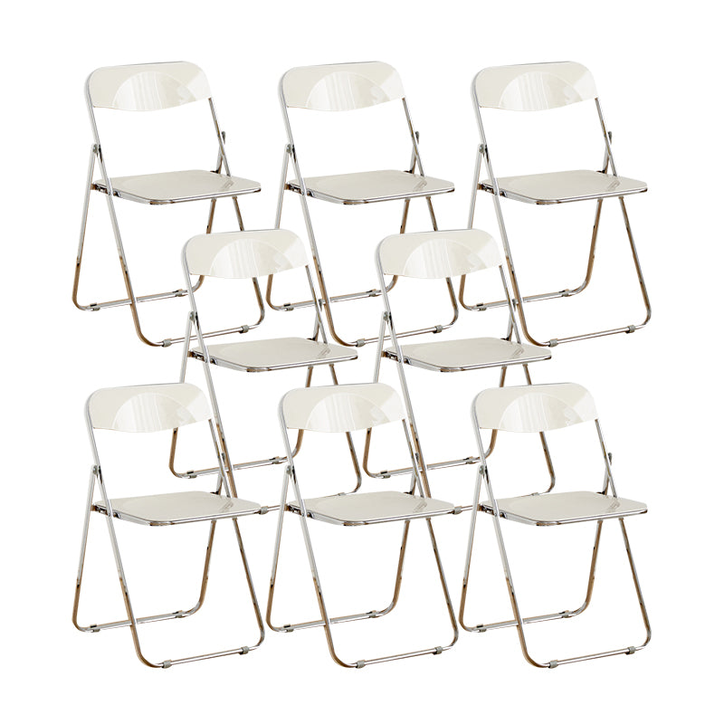 Modern Style Folding Open Back Metal Armless Dining Chairs(Set of 4/8)