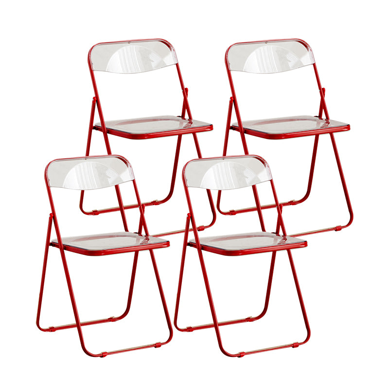 Modern Style Folding Open Back Metal Armless Dining Chairs(Set of 4/8)