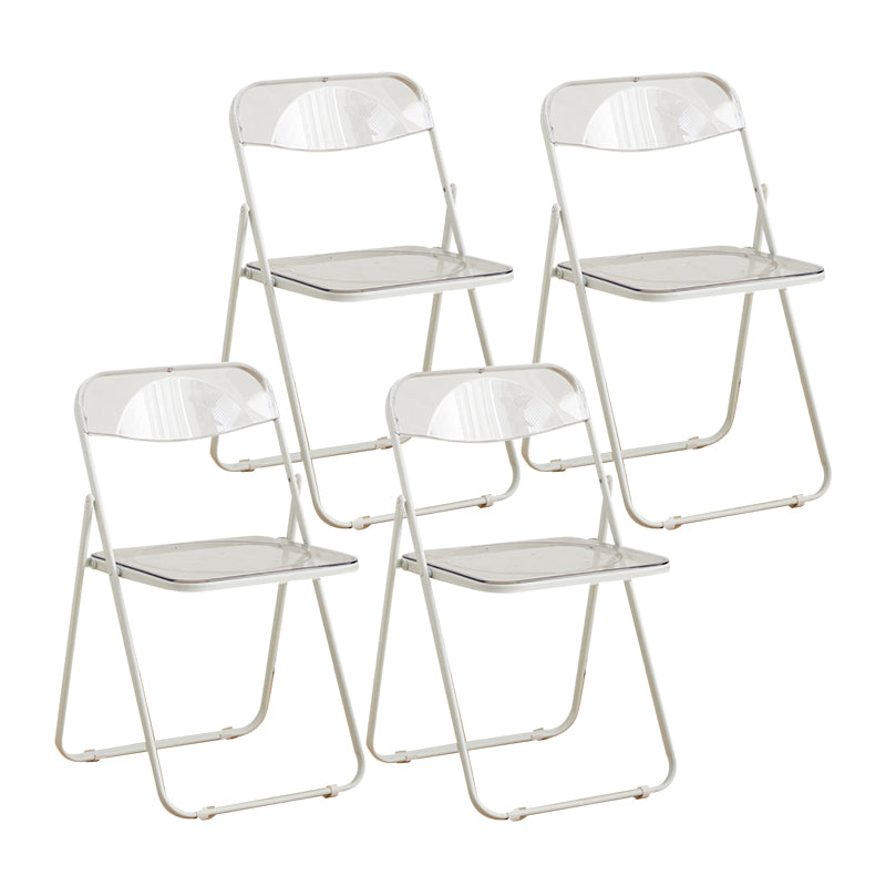 Modern Style Folding Open Back Metal Armless Dining Chairs(Set of 4/8)