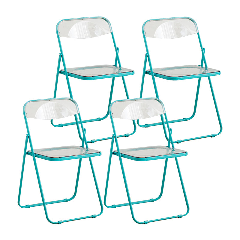 Modern Style Folding Open Back Metal Armless Dining Chairs(Set of 4/8)