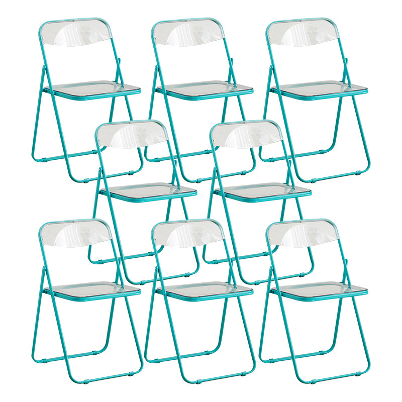 Modern Style Folding Open Back Metal Armless Dining Chairs(Set of 4/8)