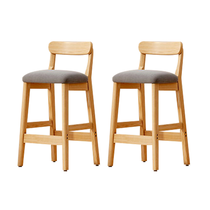 Modern Solid Wood  Counter Stool Bar-height Low Back Bar Stool with Footrest