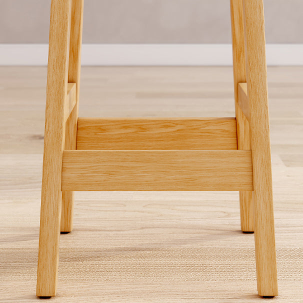 Modern Solid Wood  Counter Stool Bar-height Low Back Bar Stool with Footrest