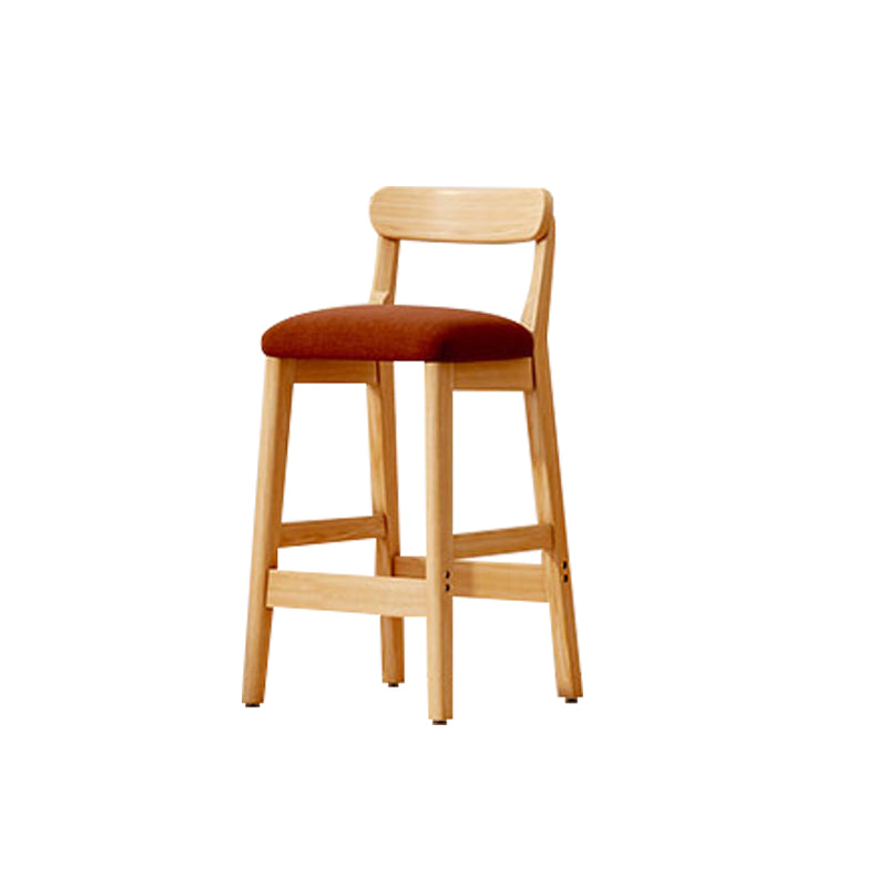 Modern Solid Wood  Counter Stool Bar-height Low Back Bar Stool with Footrest