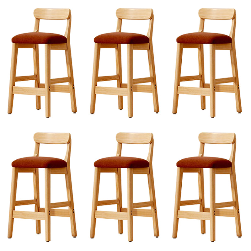 Modern Solid Wood  Counter Stool Bar-height Low Back Bar Stool with Footrest