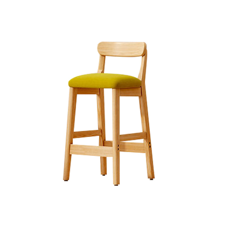 Modern Solid Wood  Counter Stool Bar-height Low Back Bar Stool with Footrest