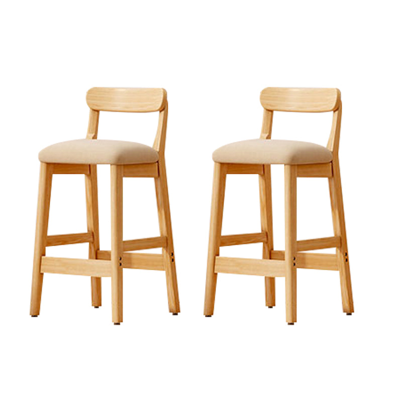 Modern Solid Wood  Counter Stool Bar-height Low Back Bar Stool with Footrest