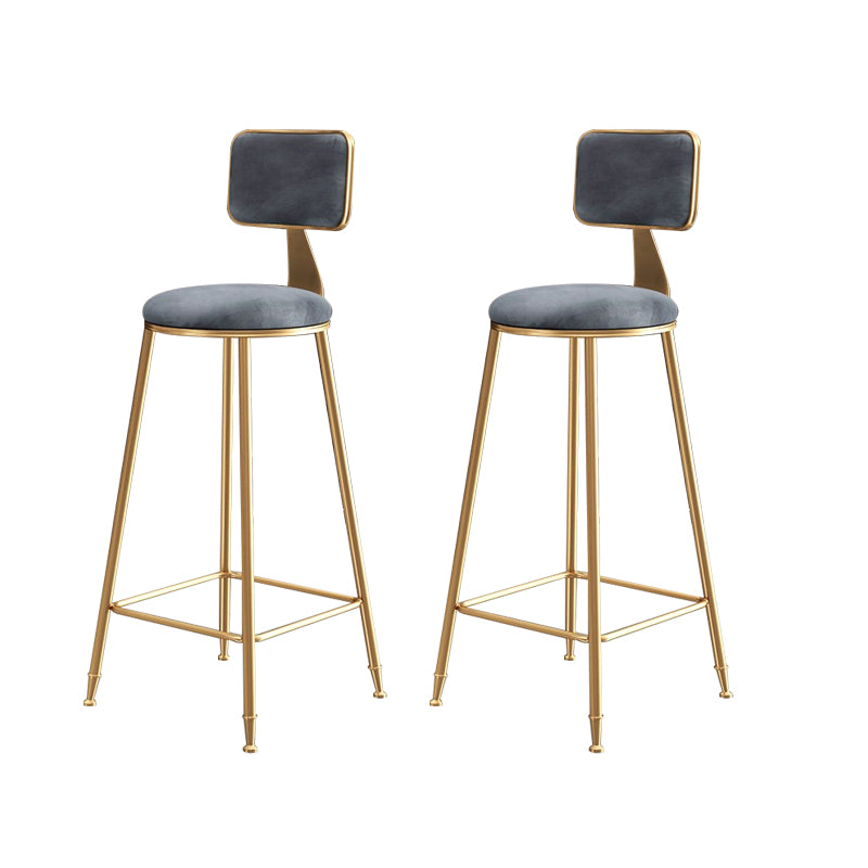 Glam Gold Legs Bar Stools Living Room Upholstered Counter Chair