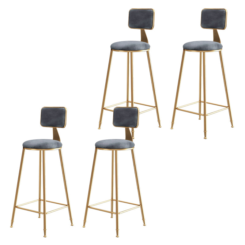 Glam Gold Legs Bar Stools Living Room Upholstered Counter Chair