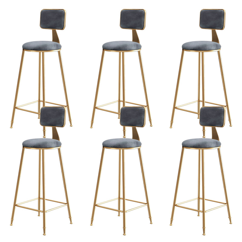 Glam Gold Legs Bar Stools Living Room Upholstered Counter Chair